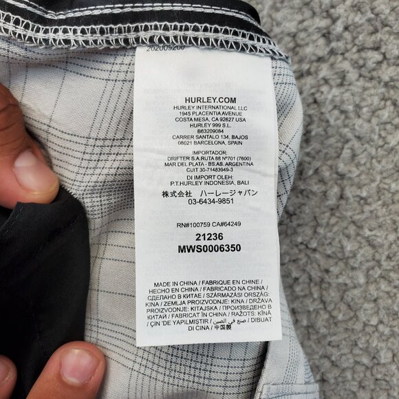 Hurley Mens Shorts Light Gray 28 Check Pattern Granada Length 21.5” Casu… - Picture 8 of 10